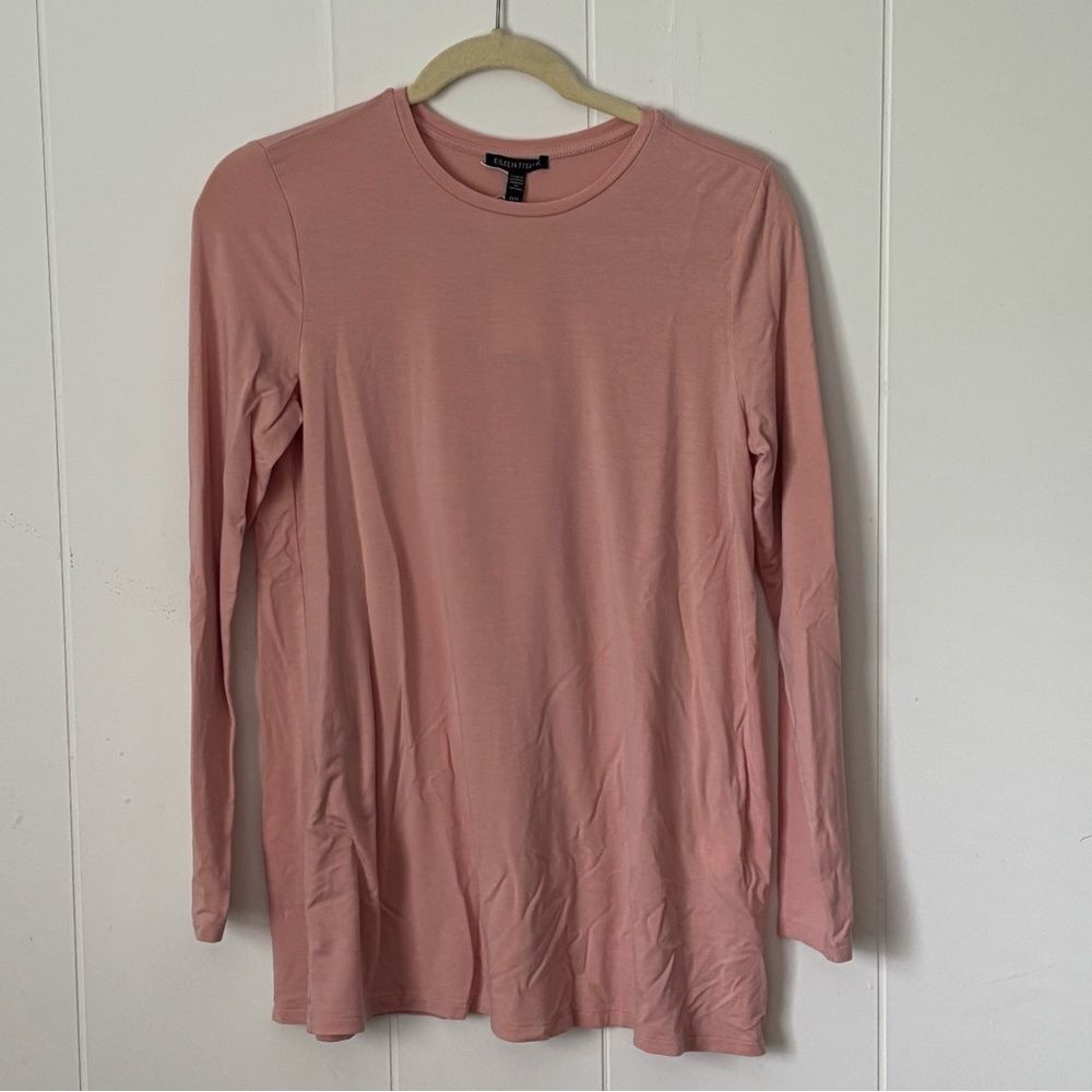 Eileen Fisher Pink Crew Neck Tunic Top NWT XS Business Casual